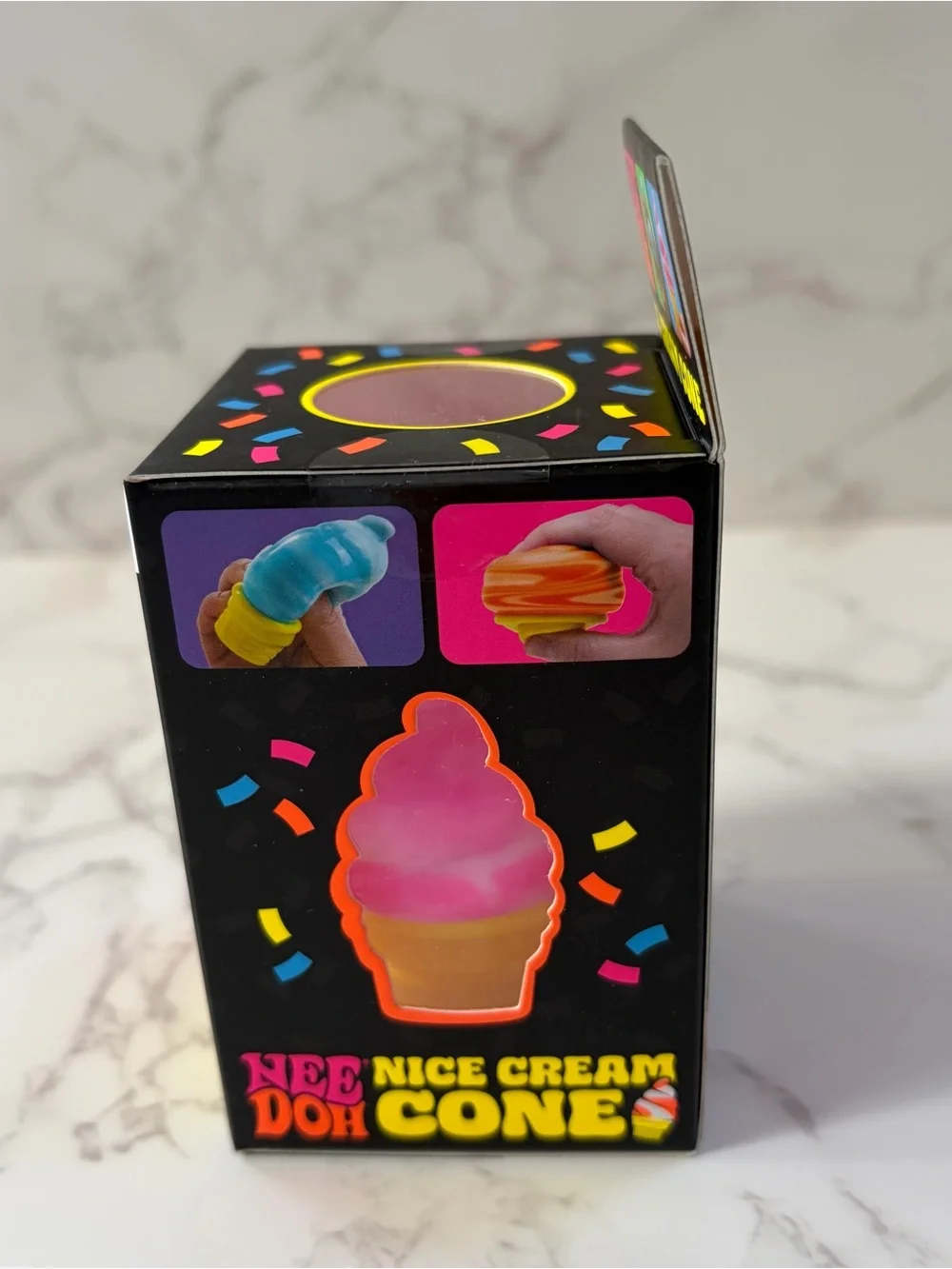 NeeDoh Nice Cream Cone Ice Cream Swirl Pink Squishy Toy Fidget Stress New